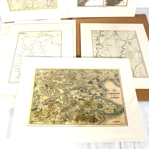 1542 - 10 hand coloured Antique United Kingdom maps, including early canals