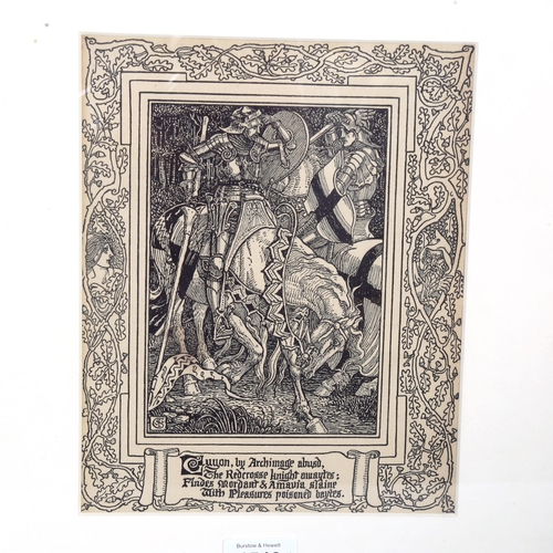 1546 - A set of 3 'The Faerie Queene' etchings, framed, overall 40cm x 34cm (3)