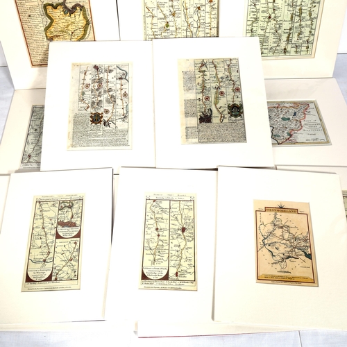 1549 - 15 hand coloured Antique United Kingdom maps, 1741 onwards, all mounted (15)