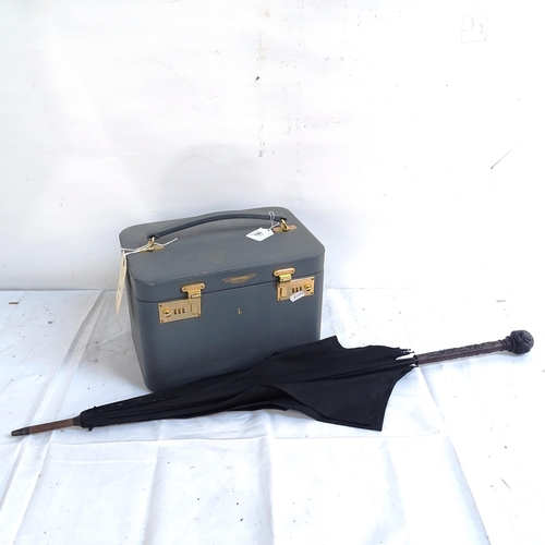 780 - A grey Aston Martin Tanner Krolle vanity case and an early 20thC umbrella