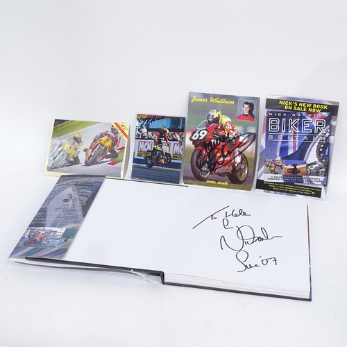 783 - Superbikes ephemera including Nick Sanders Biker Britain (signed), signed poster cards and 2 related... 