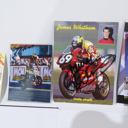 783 - Superbikes ephemera including Nick Sanders Biker Britain (signed), signed poster cards and 2 related... 