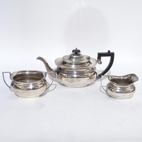 1002 - ALBANY PLATE - a 3-piece silver plated tea and coffee set