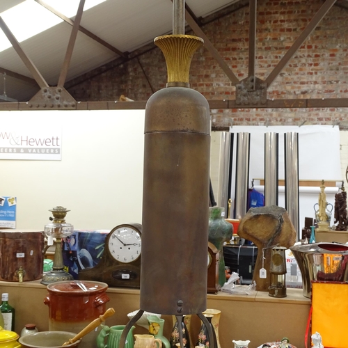 473 - A pair of large frosted glass pendant lights Ex British library, diameter 70cm