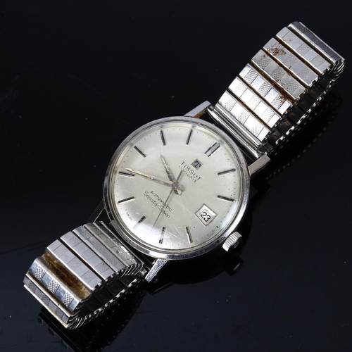 33 - TISSOT - a Vintage stainless steel Visodate Seastar Seven automatic bracelet watch, silvered dial wi... 