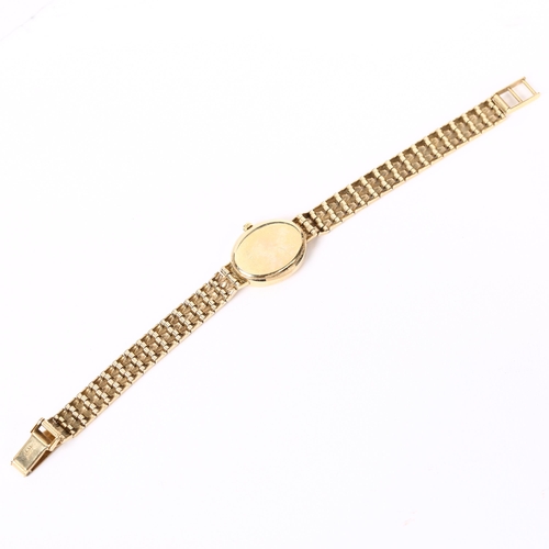 61 - ROTARY - a lady's 9ct gold quartz bracelet watch, oval champagne dial with baton hour markers and 9c... 