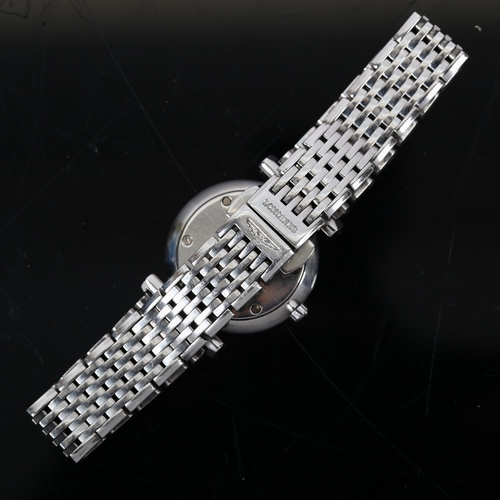 64 - LONGINES - a lady's stainless steel La Grande Classique quartz bracelet watch, ref. L4.209.4, mother... 