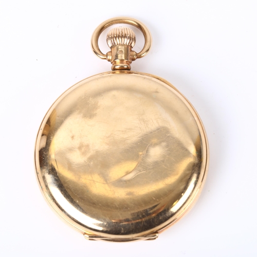 70 - WALTHAM - a 9ct gold ful hunter keyless wind pocket watch, white enamel dial with Roman numerals, bl... 