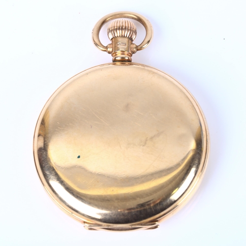 70 - WALTHAM - a 9ct gold ful hunter keyless wind pocket watch, white enamel dial with Roman numerals, bl... 