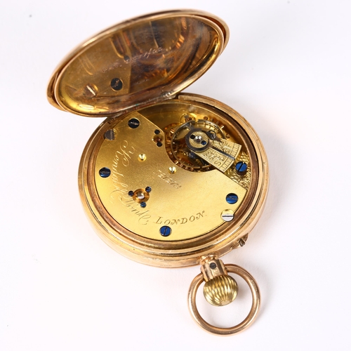 72 - An early 20th century 9ct gold open-face keyless-wind pocket watch, by Kendal & Dent of London, whit... 