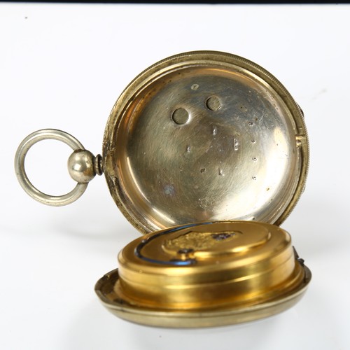 78 - An 18th century pocket watch, by William Ilbery (1780-1839), white enamel dial with Roman numerals a... 