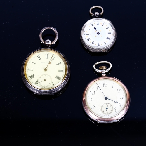 79C - 3 silver pocket watches, not currently working (3)