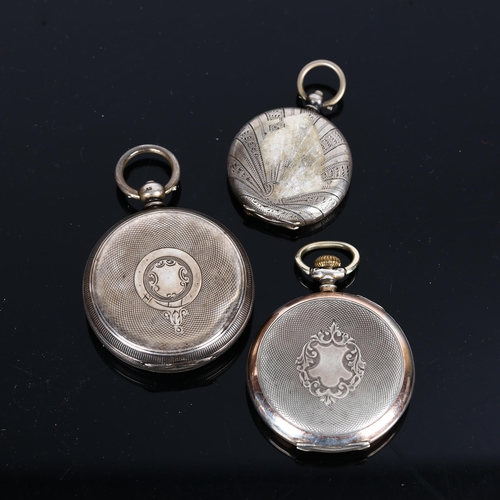 79C - 3 silver pocket watches, not currently working (3)