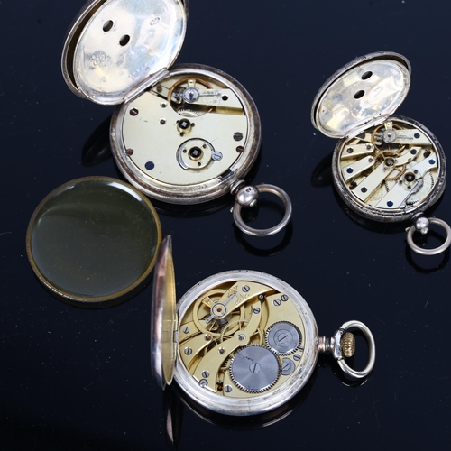 79C - 3 silver pocket watches, not currently working (3)