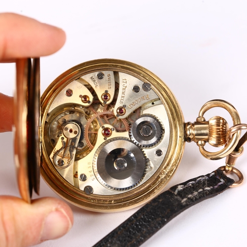 79D - 2 gold plated pocket watches, comprising Record Dreadnought and Lakeside, not currently working (2)