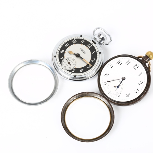 79E - 2 pocket watches, comprising gunmetal example and Ingersoll Triumph, both working order (2)