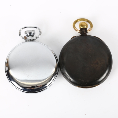 79E - 2 pocket watches, comprising gunmetal example and Ingersoll Triumph, both working order (2)