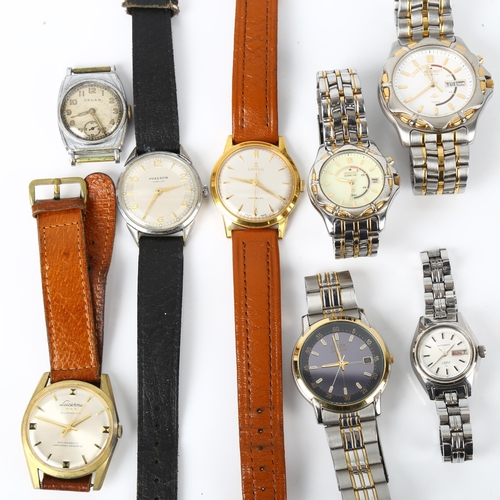 79F - Various wristwatches, including Citizen Eco-Drive, Lanco, Solar, Seiko Kinetic, etc, (8)