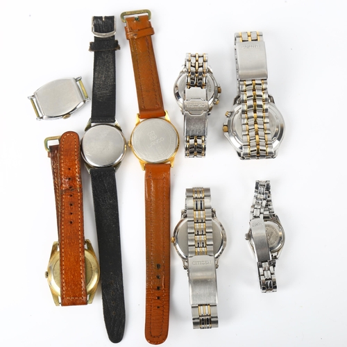 79F - Various wristwatches, including Citizen Eco-Drive, Lanco, Solar, Seiko Kinetic, etc, (8)