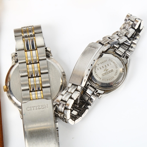 79F - Various wristwatches, including Citizen Eco-Drive, Lanco, Solar, Seiko Kinetic, etc, (8)