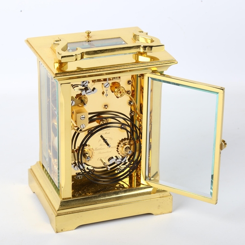 79K - MATTHEW NORMAN - a brass-cased Anglaise Grande repeating carriage clock, ref. 1751/81, white dial wi... 