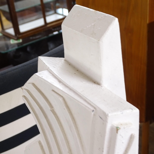 2149 - ATKINSON - a Vortacist abstract sculpture finished in white, H92cm