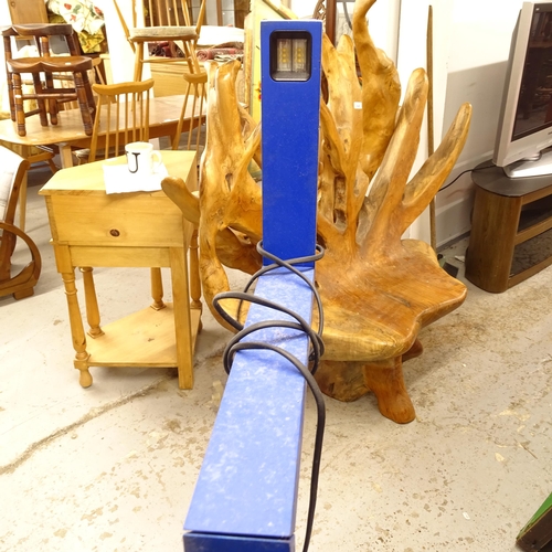 2693 - A Lirio blue painted standard lamp, H134cm