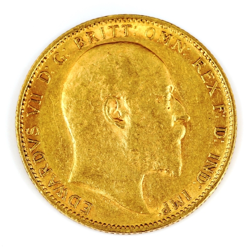 106 - An Edward VII 1906 gold full sovereign coin, Perth Mint, 7.9g