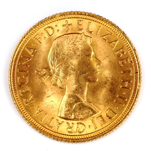 109 - An Elizabeth II 1958 gold full sovereign coin, 7.9g