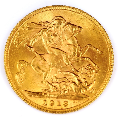 111 - A George V 1913 gold full sovereign coin, 7.9g