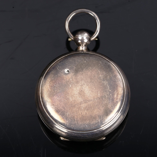 181 - A rare late Victorian novelty silver combination pocket barometer and compass, the lid with inset co... 