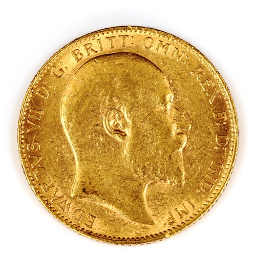 82 - An Edward VII 1910 gold full sovereign coin, 7.9g