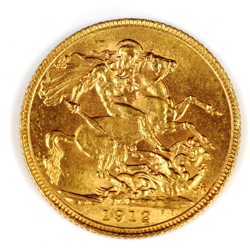 86 - A George V 1912 gold full sovereign coin, 7.9g