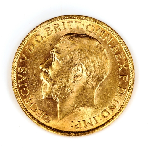 87 - A George V 1918 gold full sovereign coin, India, Bombay Mint, 7.9g