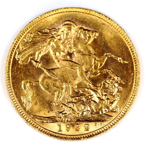 89 - A George V 1922 gold full sovereign coin, Perth Mint, 7.9g