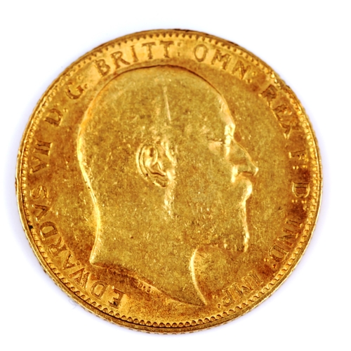 96 - An Edward VII 1909 gold full sovereign coin, 7.9g