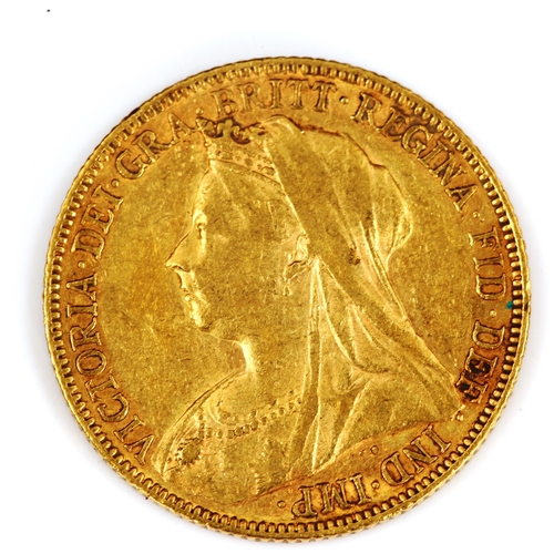 99 - A Victoria 1898 gold full sovereign coin, Old Head, Melbourne Mint, 7.9g