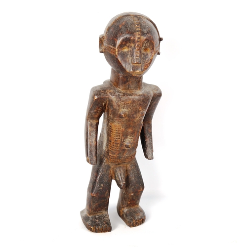 1021 - African Tribal carved wood fertility figure, height 41cm