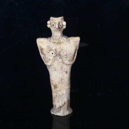 1037 - Syro-Hittite terracotta pottery idol figure, height 14.5cm