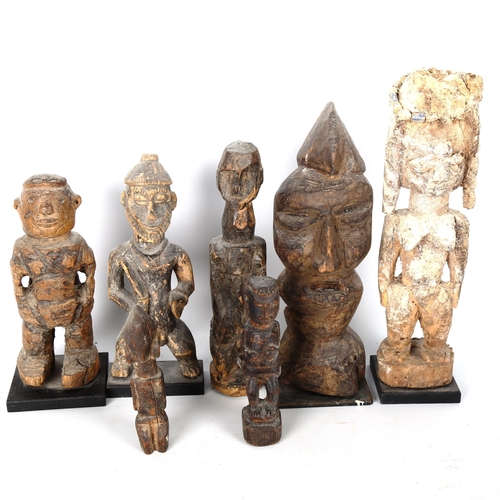 1082 - A group of African Tribal wood carvings, largest height 30cm (7)