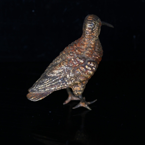 1146 - 19th century Vienna cold painted bronze figure of a snipe, height 4.5cm