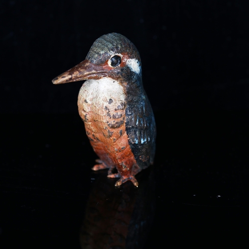 1147 - 19th century Vienna cold painted bronze Kingfisher, height 38mm