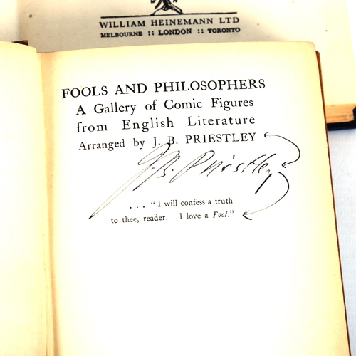 1155 - J B Priestley, 2 books, Fools And Philosophers First Edition 1925, and Delight First Edition 1949, b... 