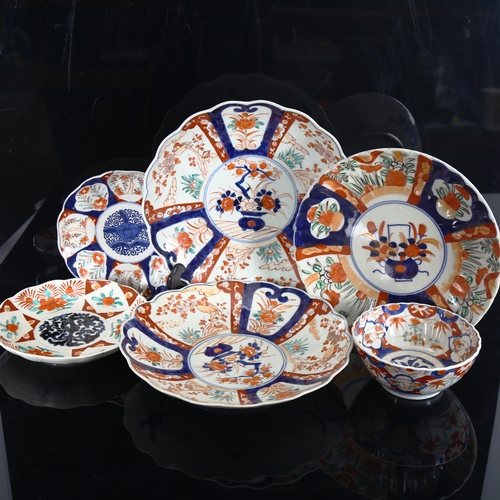 1162 - 6 pieces of Chinese Imari porcelain, largest 30cm diameter