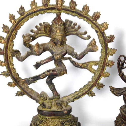 1177 - 2 Indian bronze deities, Vishnu, height 24cm, and Ganesh, height 18cm (2)