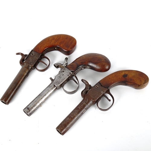 1193 - 3 x 19th century percussion pistols