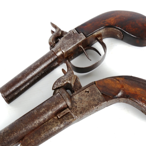 1198 - 2 double-barrel percussion pistols