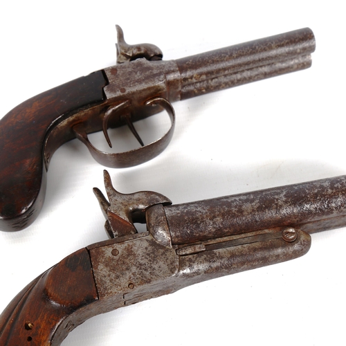 1198 - 2 double-barrel percussion pistols