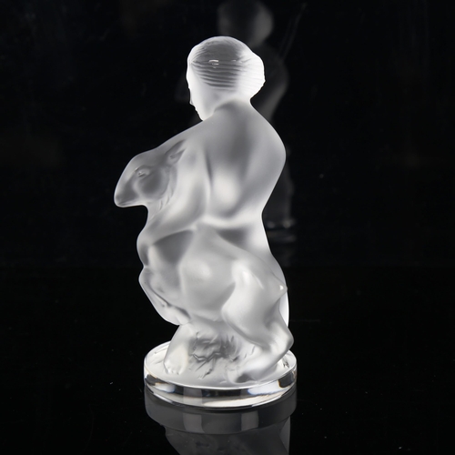 1225 - LALIQUE - a frosted glass figure of Diane, engraved signature, height 11cm