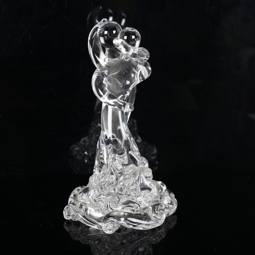 1272 - Paul Critchley glass sculpture, The Lovers, signed under base, dated 2006, height 18cm